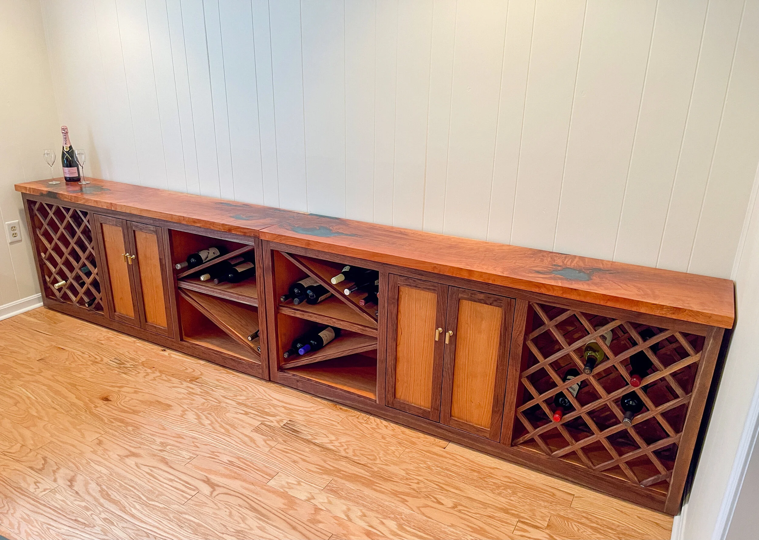 Cherry and Walnut Wine Cabinet Sallie Plumley Studio Custom Woodworker and Furniture Maker in Richmond Virginia